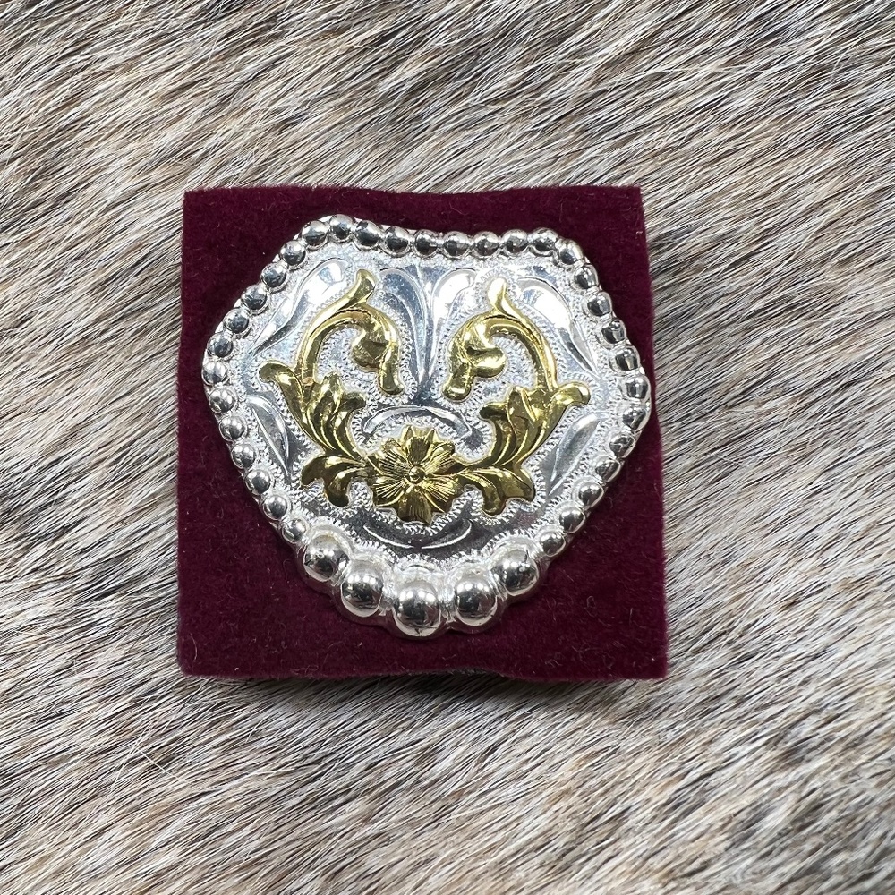 Vintage Circle Y Silver Western Collar Clip